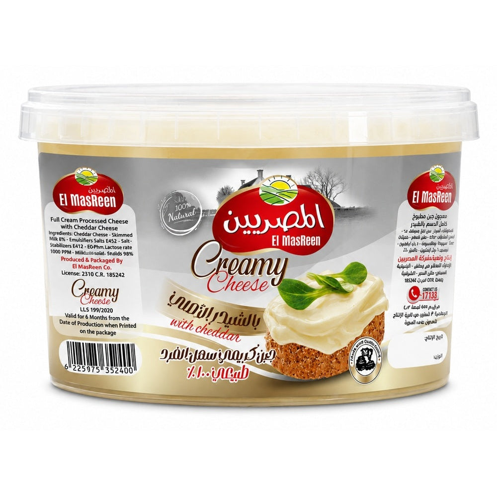 جبنة كريمي طبيعي بالشيدر 500 جم